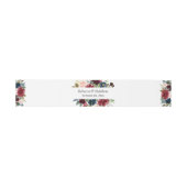 Burgundy Red Blush Blue Floral Wedding Uitnodigingen Wikkel (Vlak)