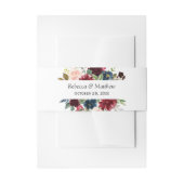 Burgundy Red Blush Blue Floral Wedding Uitnodigingen Wikkel (Voorkant Voorbeeld)