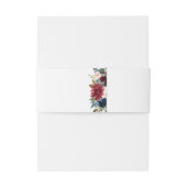 Burgundy Red Blush Blue Floral Wedding Uitnodigingen Wikkel (Achterkant Voorbeeld)