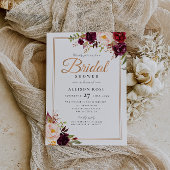 Burgundy red blush bridal douche-uitnodiging kaart