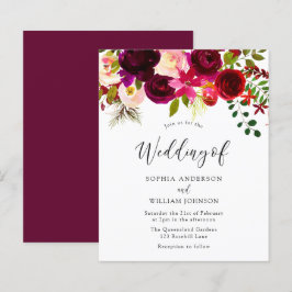 Burgundy Red Blush Budget Weddenschap