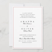  Burgundy Red Blush Floral Elegant Classic Wedding Kaart (Voorkant)