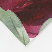 Burgundy Red Blush Floral Fleece Deken (Hoek)