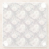 Burgundy Red Blush Floral Glazen Onderzetter (Achterkant)