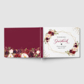 Burgundy Red Blush Floral Gold Geometric Weddensch Gastenboek (Volledig)