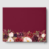 Burgundy Red Blush Floral Gold Geometric Weddensch Gastenboek (Achterkant)