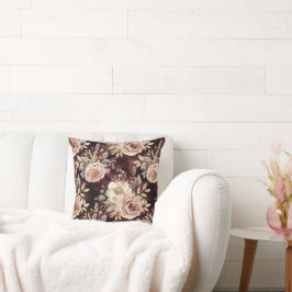 Burgundy Red Blush Floral Kussen