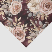 Burgundy Red Blush Floral Tissuepapier (Detail)