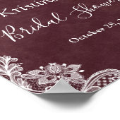 Burgundy Red Blush Floral Vrijgezellenfeest Sign. Poster (Hoek)