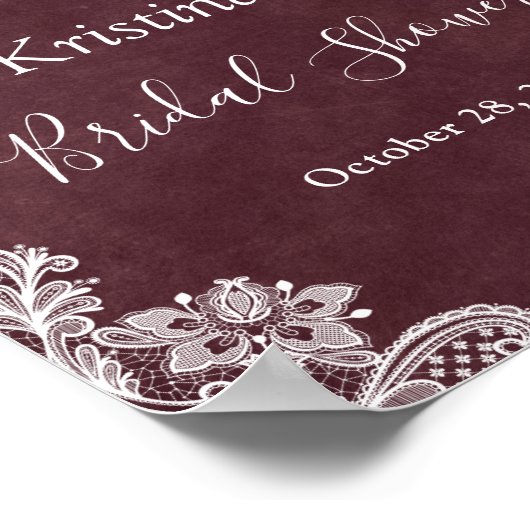 Burgundy Red Blush Floral Vrijgezellenfeest Sign. Poster (Hoek)