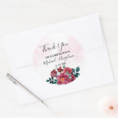 Burgundy Red Blush Floral Wedding Favor Ronde Sticker (Envelop)