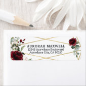 Burgundy Red Blush Gold Geometric Greenery Wedding Etiket (Insitu)