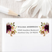 Burgundy Red Blush Gold Geometric Greenery Wedding Etiket (Insitu)