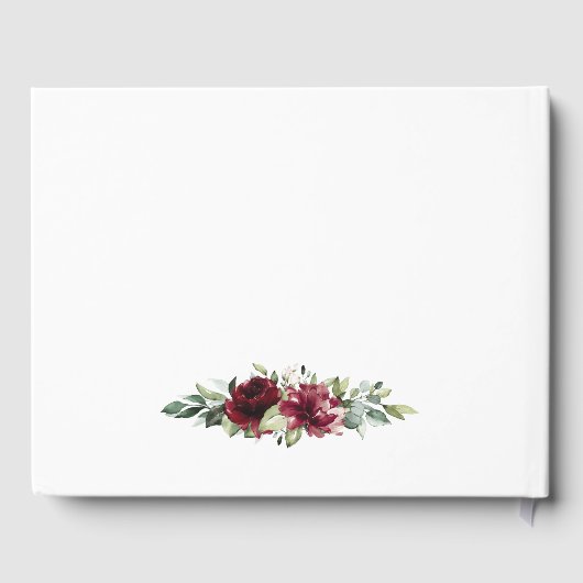 Burgundy Red Blush Gold Geometric Greenery Wedding Gastenboek (Achterkant)