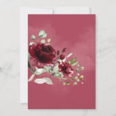 Burgundy Red Blush Gold Geometric Greenery Wedding Kaart (Achterkant)