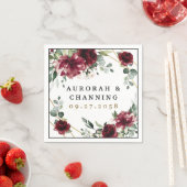 Burgundy Red Blush Gold Geometric Greenery Wedding Servet (Insitu)