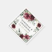 Burgundy Red Blush Gold Geometric Greenery Wedding Servet (Hoek)