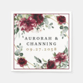 Burgundy Red Blush Gold Geometric Greenery Wedding Servet (Voorkant)