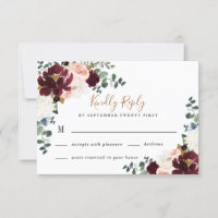 Burgundy Red Blush Pink and Gold Floral Wedding