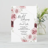 Burgundy Red Blush Pink Floral Vrijgezellenfeest Kaart (Staand voorkant)