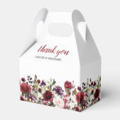 Burgundy Red Blush Pink Floral Wedding Bedankdoosjes (Achterkant)