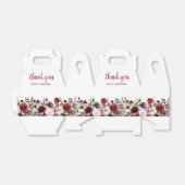 Burgundy Red Blush Pink Floral Wedding Bedankdoosjes (Uitgevouwen)