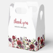 Burgundy Red Blush Pink Floral Wedding Bedankdoosjes (Geopend)