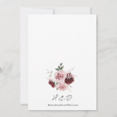 Burgundy Red Blush Pink Floral Wedding Save The Date (Achterkant)