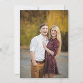 Burgundy Red Blush Pink Foto Floral Weddenschap Kaart (Achterkant)