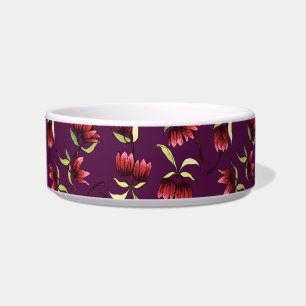 Burgundy Red Blush Roze Roze Bohemen Floral Voerbakje