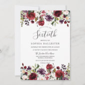 Burgundy Red Boho 60e zestigste verjaardag Kaart (Voorkant)