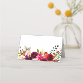 Burgundy Red Boho Paars Weddenschap Plaatskaartje (Achterkant)