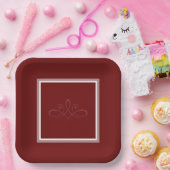 Burgundy Red borden Papieren Bordje (Feest)