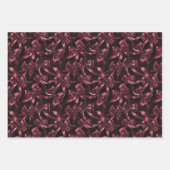 Burgundy Red Bows Gold Ribbons Christmas Inpakpapier Vel (Voorkant 2)