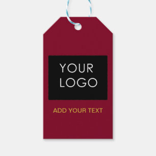 Burgundy Red Business Voeg je Logo toe Cadeaulabel