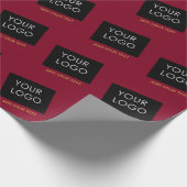 Burgundy Red  Business Voeg je Logo toe Cadeaupapier (Hoek)