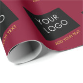 Burgundy Red  Business Voeg je Logo toe Cadeaupapier (Rol Hoek)
