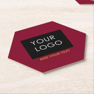Burgundy Red  Business Voeg je Logo toe Kartonnen Onderzetters