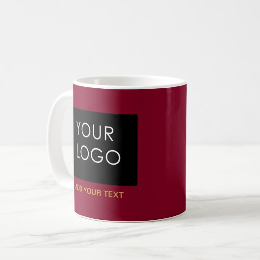 Burgundy Red  Business Voeg je Logo toe Koffiemok (Voorkant links)
