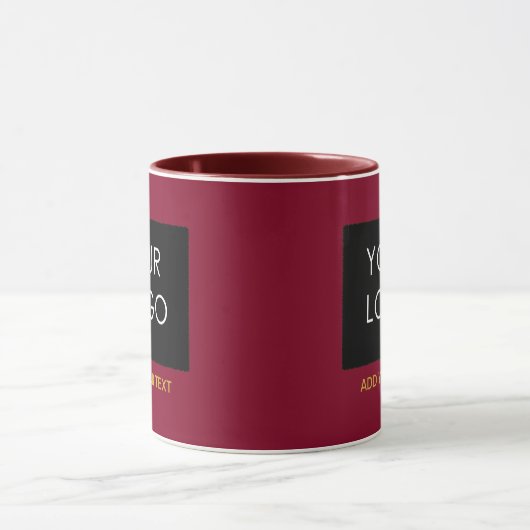 Burgundy Red Business Voeg je Logo toe Mok (Midden)