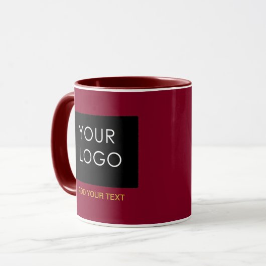 Burgundy Red Business Voeg je Logo toe Mok (Voorkant links)