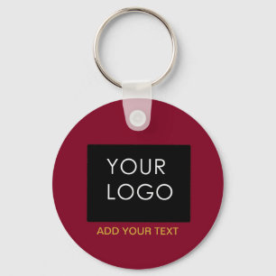 Burgundy Red  Business Voeg je Logo toe Sleutelhanger