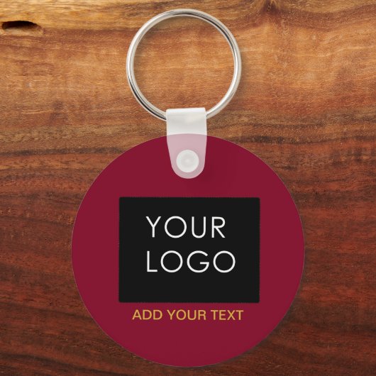 Burgundy Red  Business Voeg je Logo toe Sleutelhanger (Achterkant)