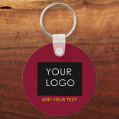 Burgundy Red Business Voeg je Logo toe Sleutelhanger (Voorkant)