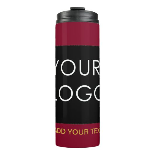 Burgundy Red  Business Voeg je Logo toe Thermosbeker (Voorkant)