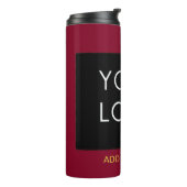 Burgundy Red  Business Voeg je Logo toe Thermosbeker (Gedraaid links)
