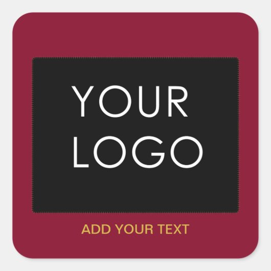 Burgundy Red Business Voeg je Logo toe Vierkante Sticker (Voorkant)