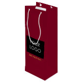 Burgundy Red  Business Voeg je Logo toe Wijn Cadeautas (Achterkant Gekanteld)