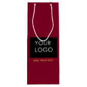 Burgundy Red  Business Voeg je Logo toe Wijn Cadeautas (Achterkant)