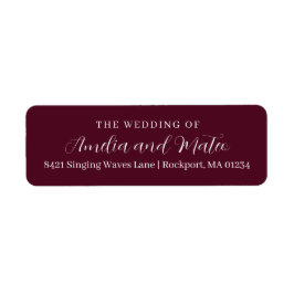 Burgundy Red Calligraphy Wedding Return Address La Etiket
